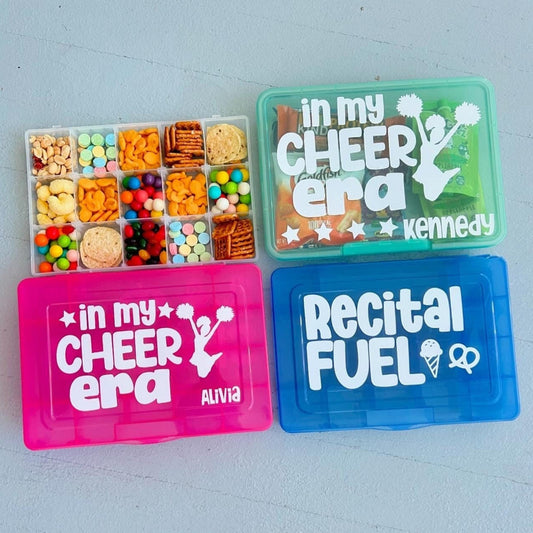 Cheer Snack Box | In My Cheer Era, Cheerleader Competition Gift | Dance Gymnastics Recital | Girl Kid Dancer Tumbling Athlete Snack Storage