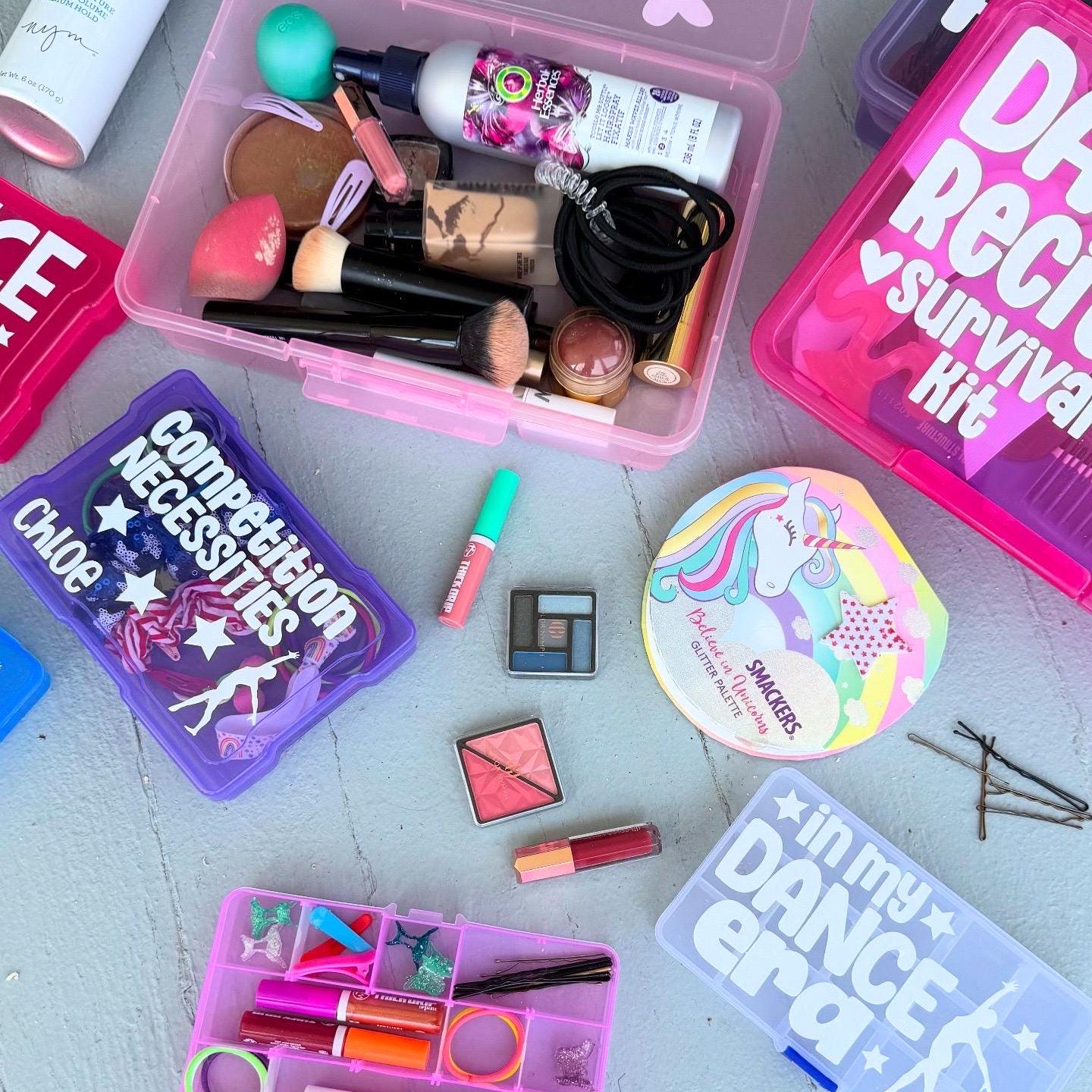 Dance Recital Hair Accessory Kit, Dancer Survival Kit | Gymnastics Cheer Competition Team Gift Bulk | Girl Kid Gymnast Ballet Tumble Storage