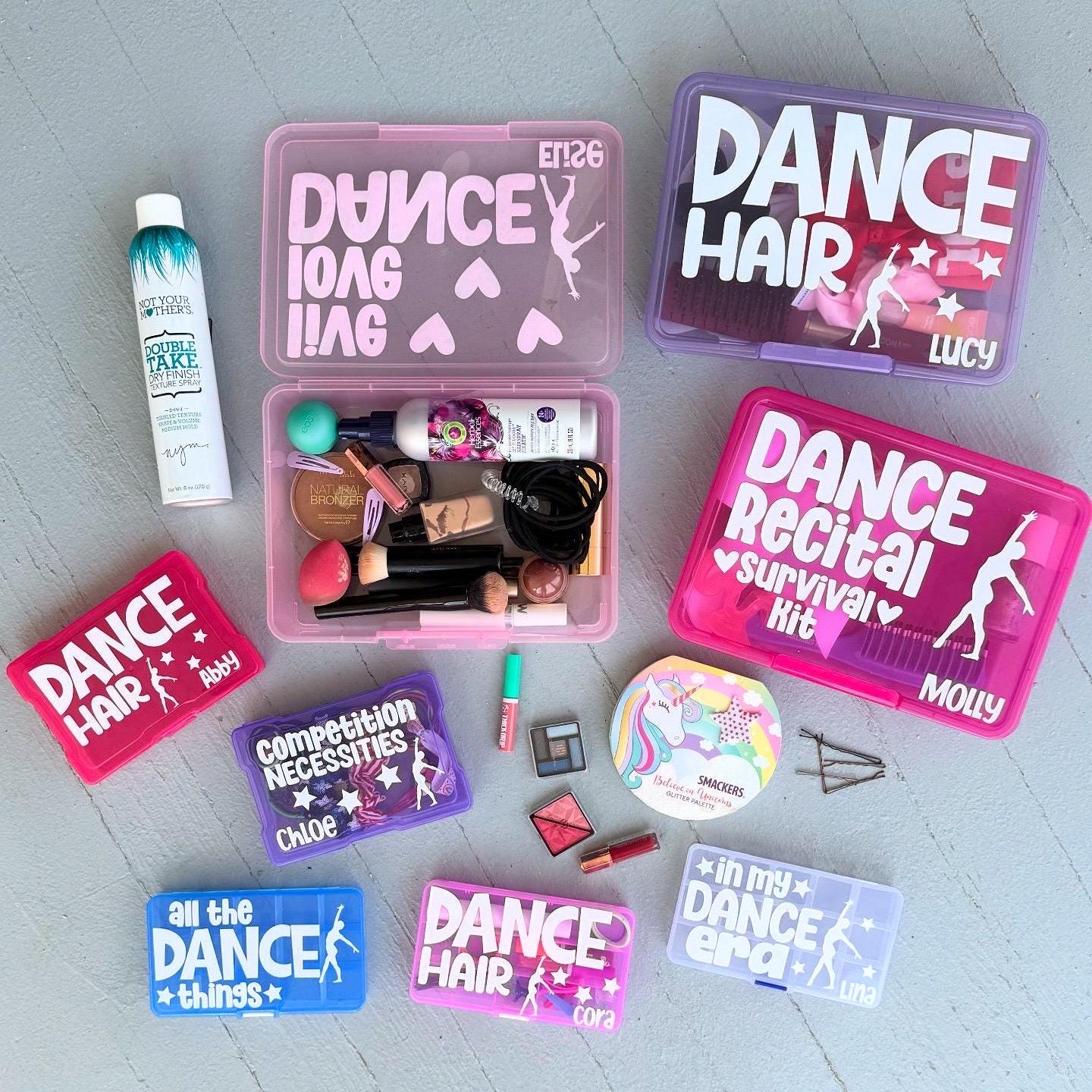 Dance Recital Hair Accessory Kit, Dancer Survival Kit | Gymnastics Cheer Competition Team Gift Bulk | Girl Kid Gymnast Ballet Tumble Storage