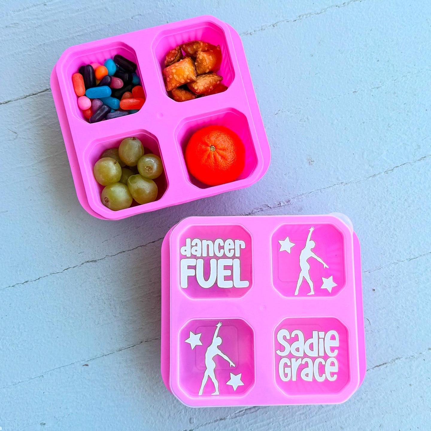 Dance Gymnastics Cheer Snack Box | Recital Competition Meet Team Gift Bulk | Girl Kid Gymnast Dancer Ballet Jazz Tumble Era Snack Storage
