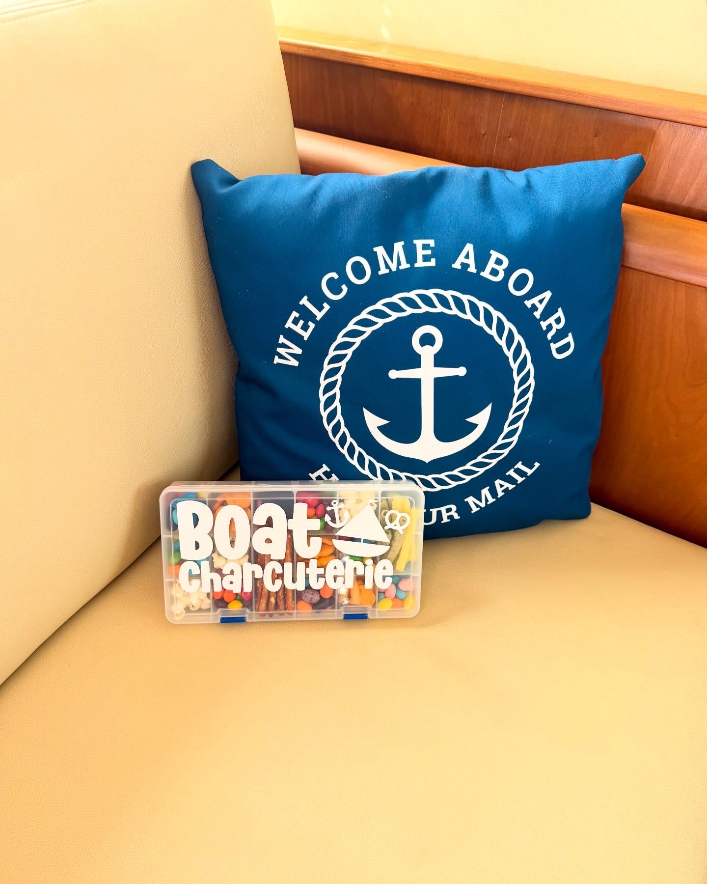 Boating Snack Box, Charcuterie Set | Cheese Board Food Storage Container Snackle Travel Cruise Sailing Nautical Adult Gift Lake Pool Beach