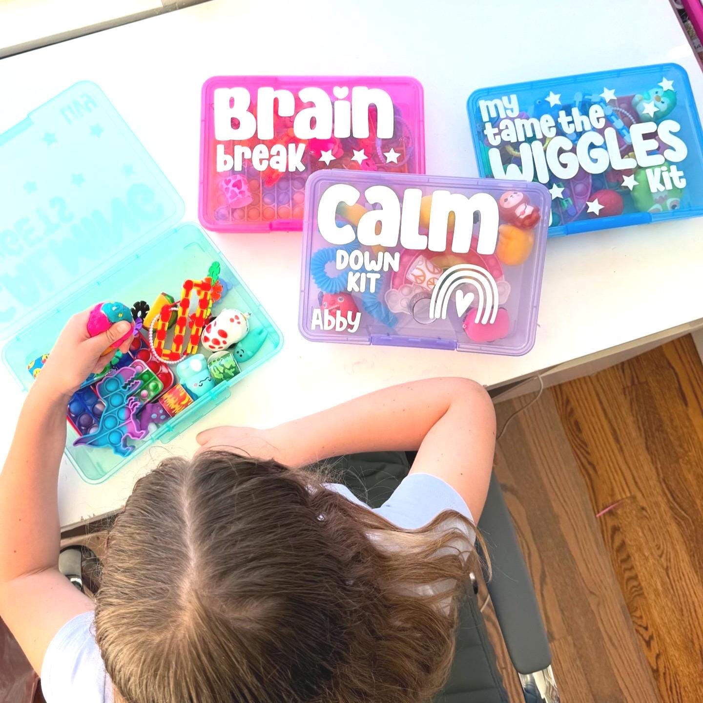 Calm Corner Box, Kid Fidget Kit | Sensory Toy, Emotional Regulation Support Therapist Classroom | Calm Down Kit Focus Quiet ADHD Anxiety
