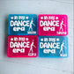 Four 'in my DANCE era' containers with different names on a light gray background