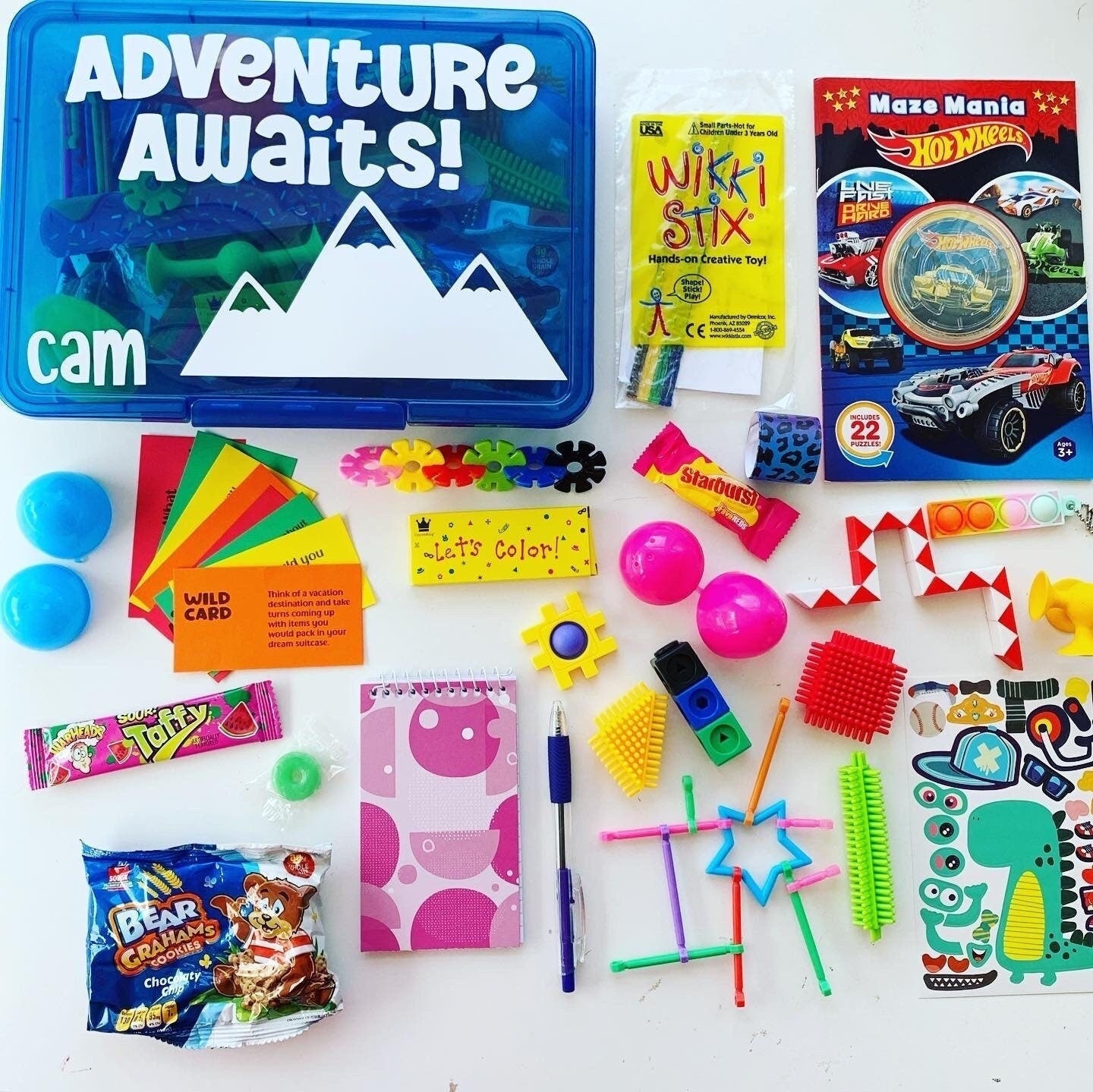 REFILL Busy Box Contents - Kids Travel Activities | Road Trip Airplane | Toddler, Little Kid Travel Toys Games, Compact Portable Busy Bag