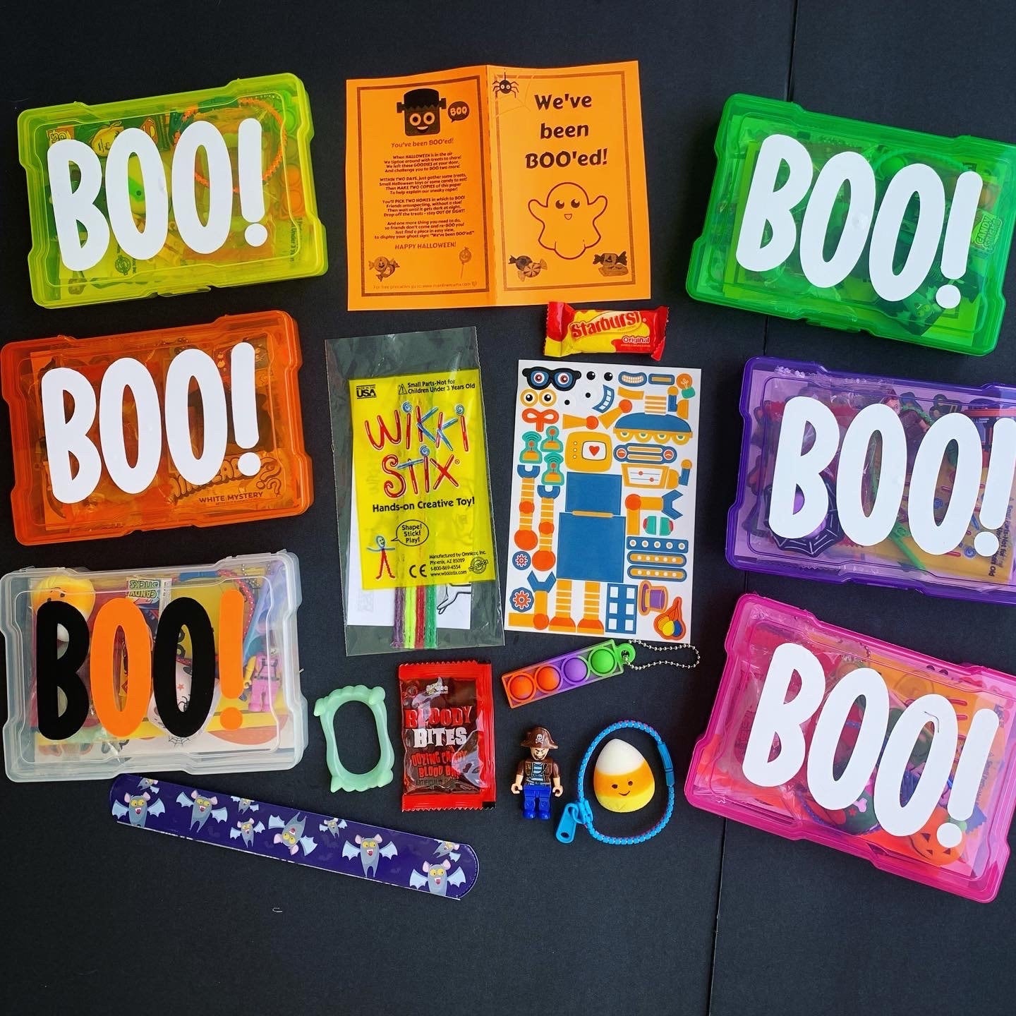 Halloween BOO Box (Mini) Pre-Filled | You've Been Booed Kid Gift | Cheap Class Party Favor | Toddler Tween Child Trick or Treat Bag Basket