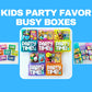 kids party favors in bright colors