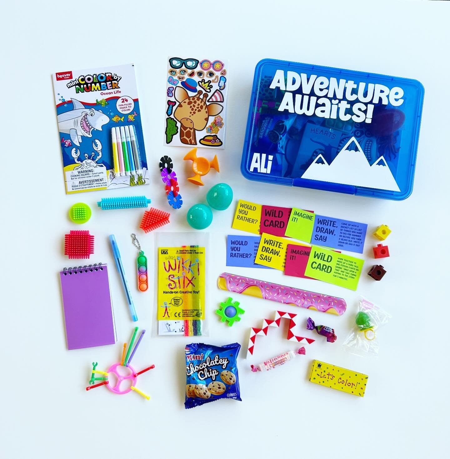 REFILL Busy Box Contents - Kids Travel Activities | Road Trip Airplane | Toddler, Little Kid Travel Toys Games, Compact Portable Busy Bag