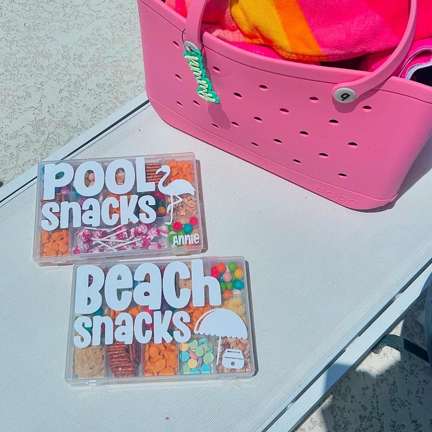 BEACH Snack Box Travel Nautical Pool Boat Gift | Kid Snackle Food Bento Snack Storage Container Airplane Road Trip Swim | Baby Toddler Adult