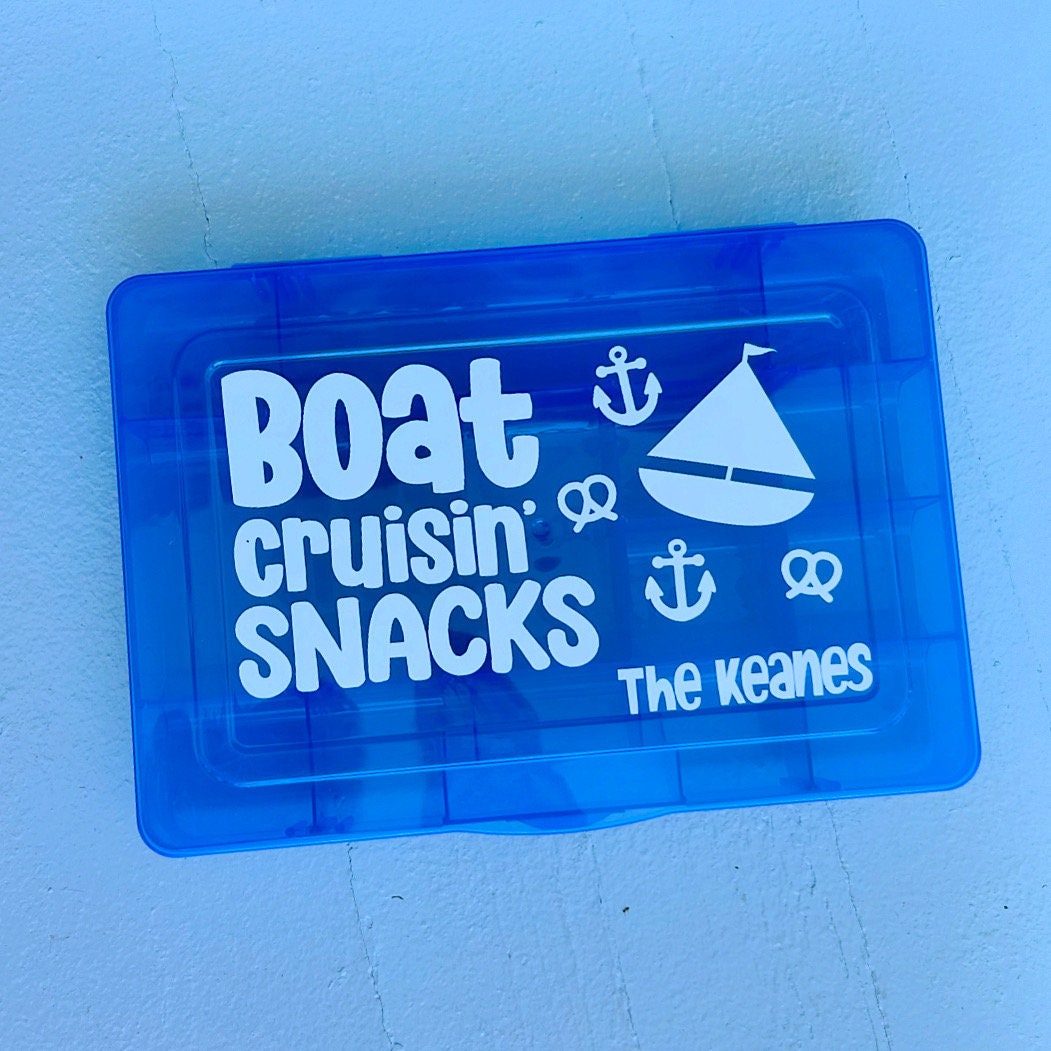 BOAT Snack Box Charcuterie Set | Cheese Board Tray Food Storage Container Kid Snackle Bento Travel Nautical Anchor Gift | Baby Toddler Adult