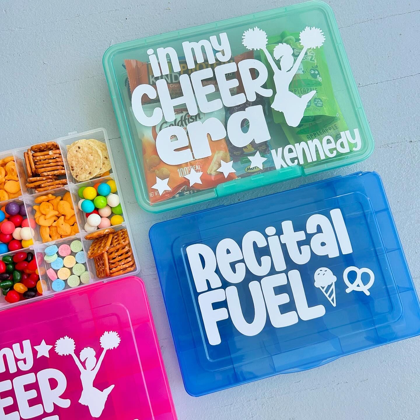 Cheer Snack Box | In My Cheer Era, Cheerleader Competition Gift | Dance Gymnastics Recital | Girl Kid Dancer Tumbling Athlete Snack Storage