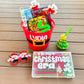 Christmas Snack Box | Kid Treat Box | Santa Holiday Xmas Stocking Stuffer Gift | Snack Storage Container | Secret Santa Christmas Cookie Box