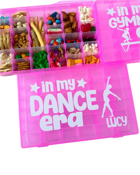 Dance Gymnastics Cheer Snack Box | Recital Competition Team Gift Bulk | Girl Kid Gymnast Dancer Ballet Meet Tumble Athlete Era Snack Storage
