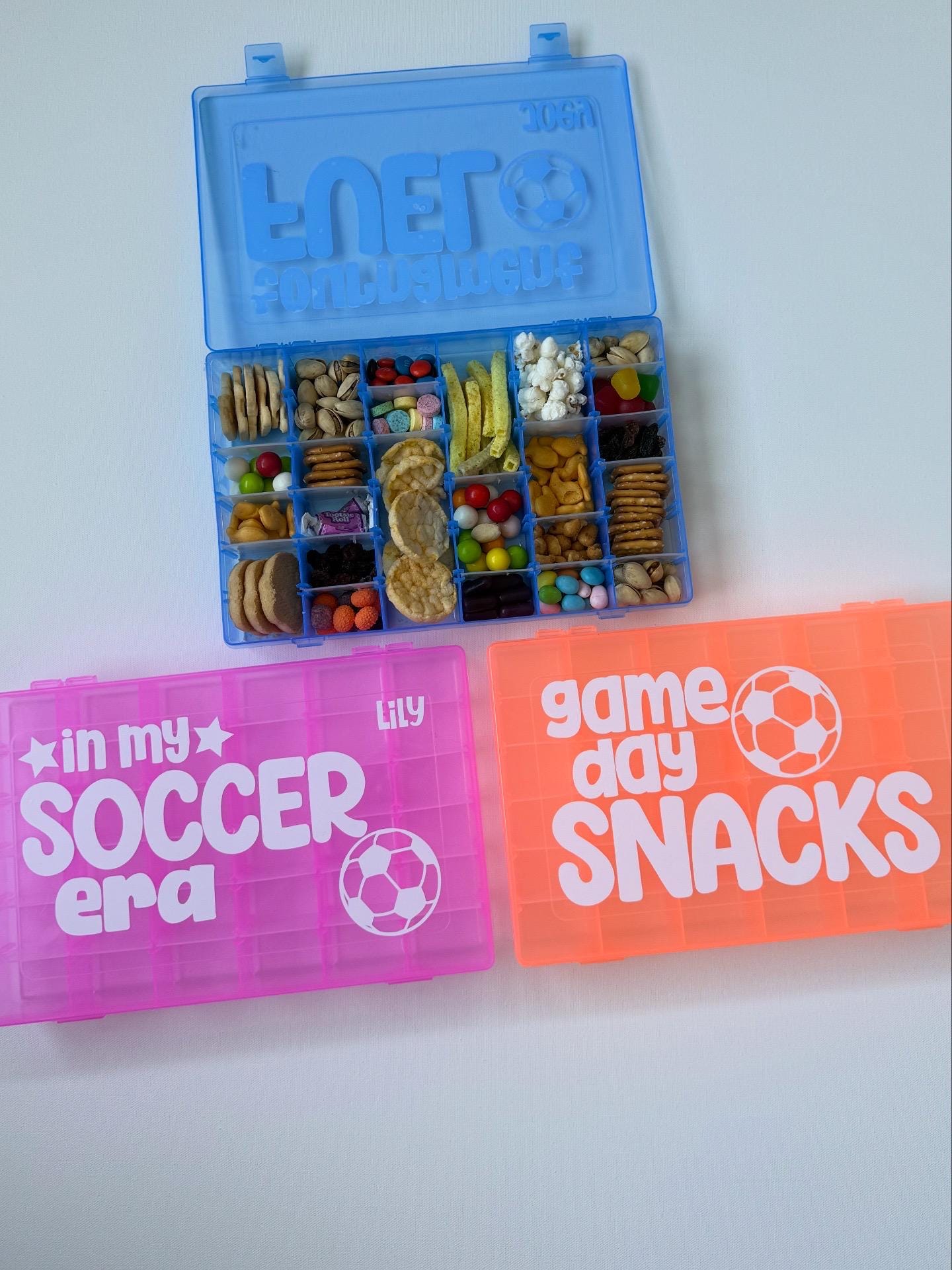 Soccer Snack Box | Sport Team Tournament Gift, Soccer Gift Girl Boy Mom, Practice Game Sibling Team Gift Bulk | Kid Athlete Snack Storage