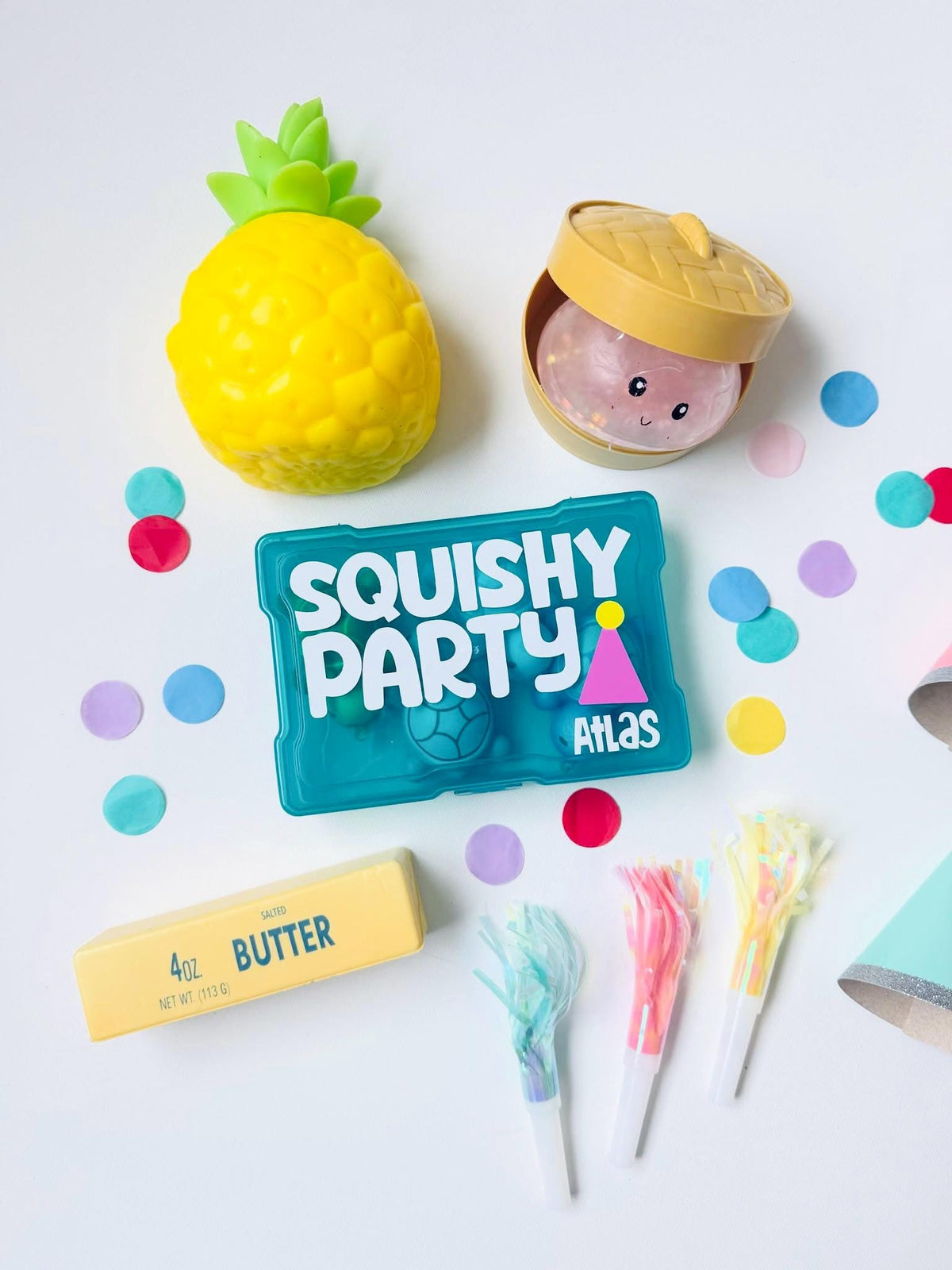 Squishy Party Favor Box, Squishy Birthday Party Goodie Bag, Kid Squishies Gift No Junk Favor Party Supplies Kid Personalize Era Tween Fidget