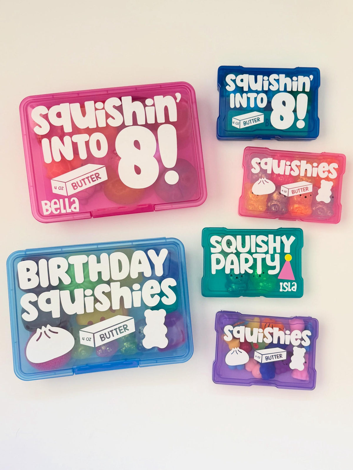 Squishy Party Favor Box, Squishy Birthday Party Goodie Bag, Kid Squishies Gift No Junk Favor Party Supplies Kid Personalize Era Tween Fidget