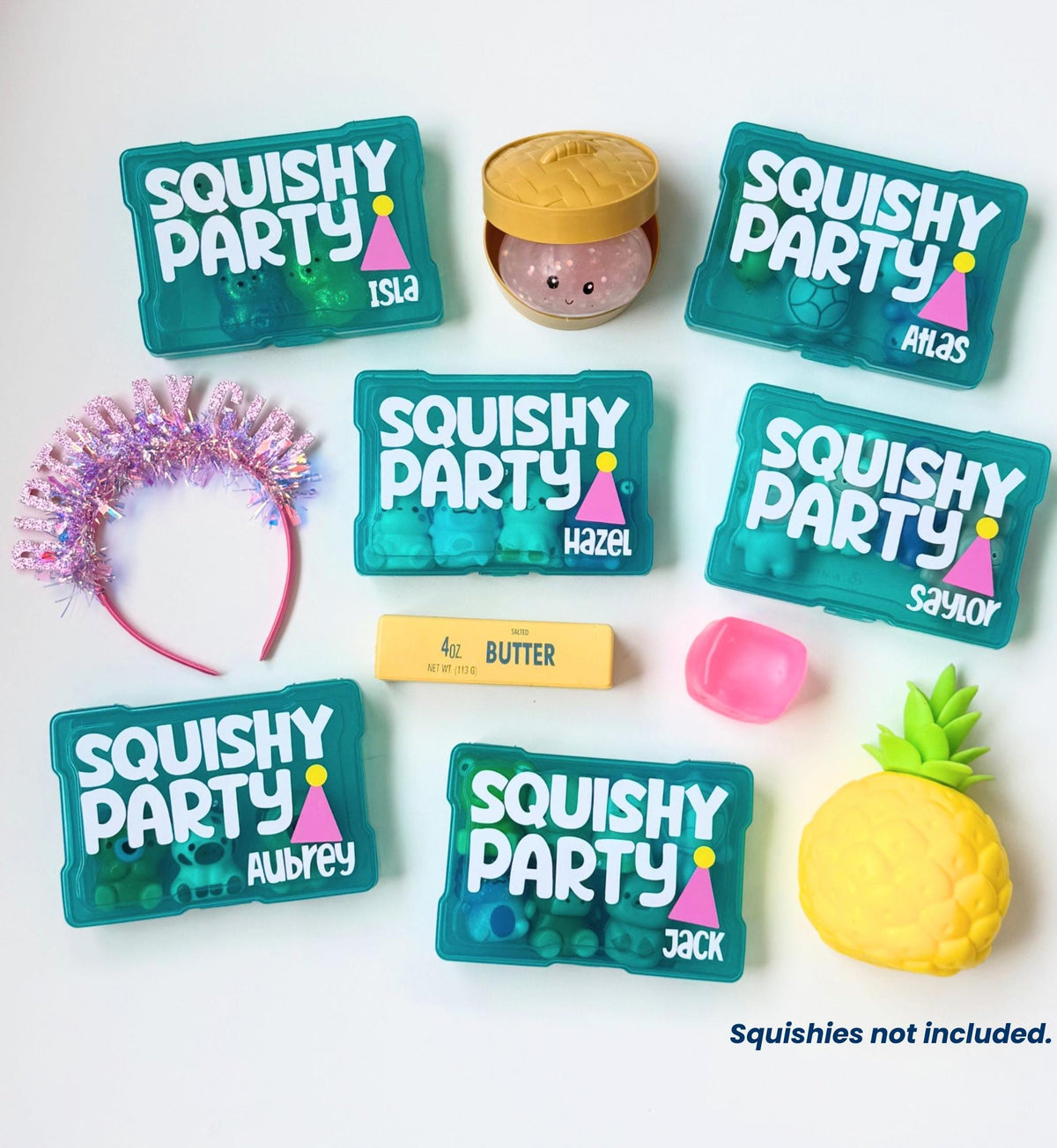 Squishy Party Favor Box, Squishy Birthday Party Goodie Bag, Kid Squishies Gift No Junk Favor Party Supplies Kid Personalize Era Tween Fidget