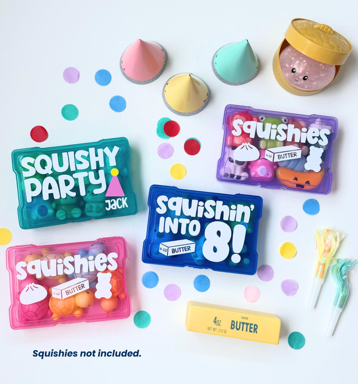 Squishy Party Favor Box, Squishy Birthday Party Goodie Bag, Kid Squishies Gift No Junk Favor Party Supplies Kid Personalize Era Tween Fidget