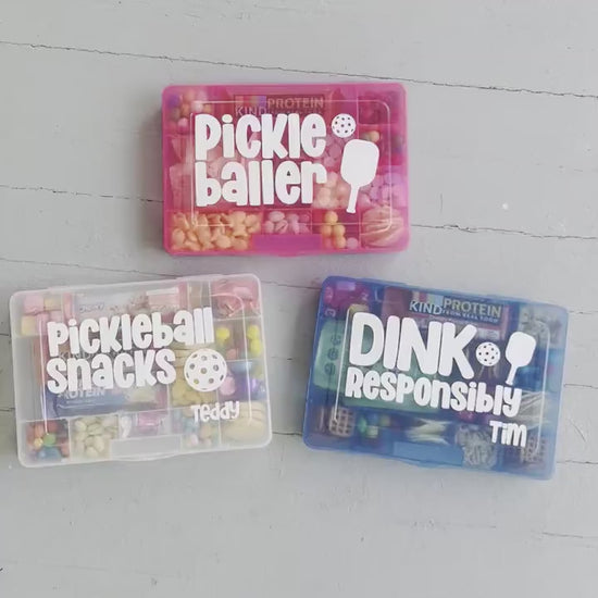 PICKLEBALL Snack Box, Fun Pickleball Gift Idea, Adult Lunch Container Food Storage, Dink Mom Dad Friend Sister Brother Tournament 2+3=WE