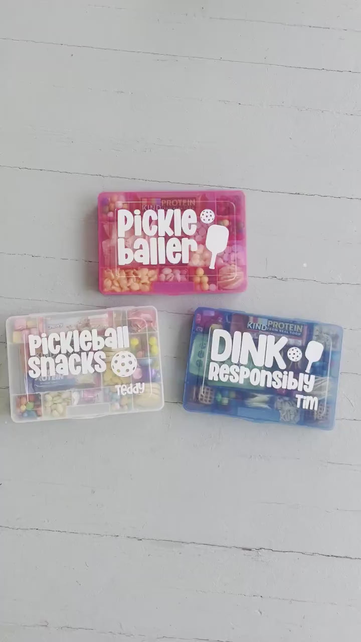 PICKLEBALL Snack Box, Fun Pickleball Gift Idea, Adult Lunch Container Food Storage, Dink Mom Dad Friend Sister Brother Tournament 2+3=WE