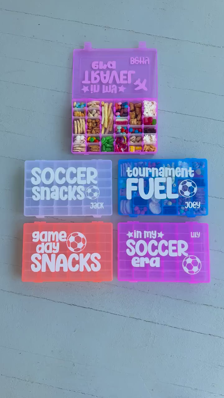 Soccer Snack Box | Sport Team Tournament Gift, Soccer Gift Girl Boy Mom, Practice Game Sibling Team Gift Bulk | Kid Athlete Snack Storage