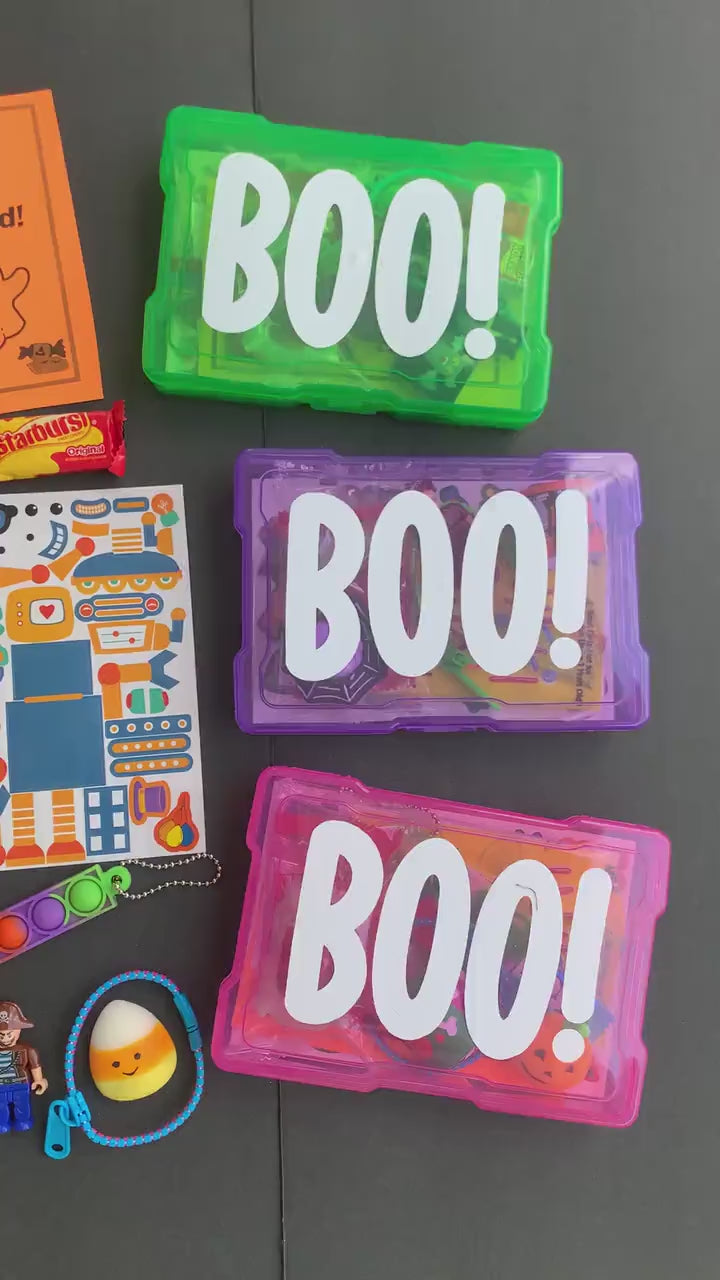 Halloween BOO Box (Mini) Pre-Filled | You've Been Booed Kid Gift | Cheap Class Party Favor | Toddler Tween Child Trick or Treat Bag Basket