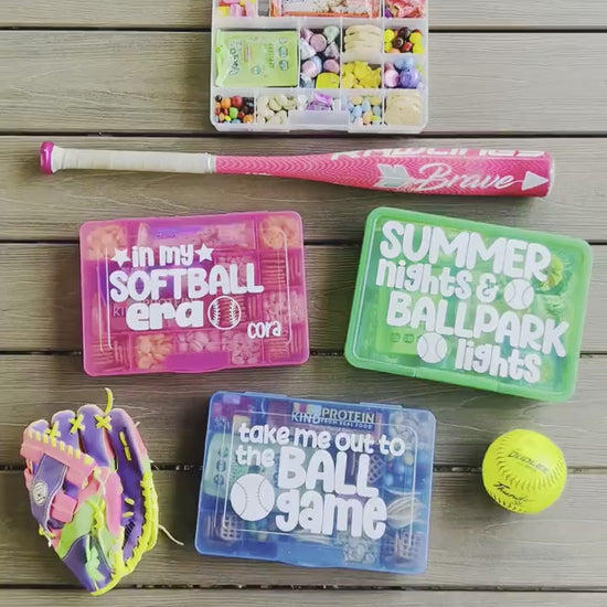 Baseball Softball Snack Box | Tournament Competition Game Team Gift Bulk | Bat Catch MVP Field | Little League Athlete Snackle Food Storage