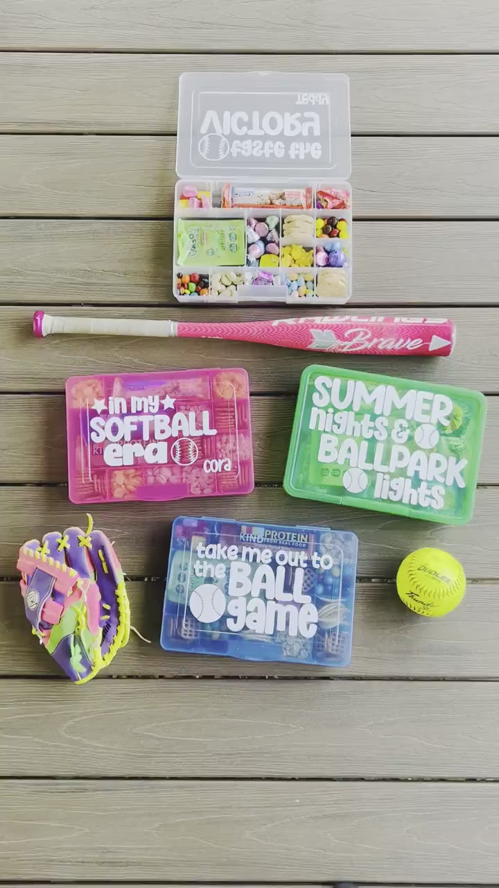 Baseball Softball Snack Box | Tournament Competition Game Team Gift Bulk | Bat Catch MVP Field | Little League Athlete Snackle Food Storage