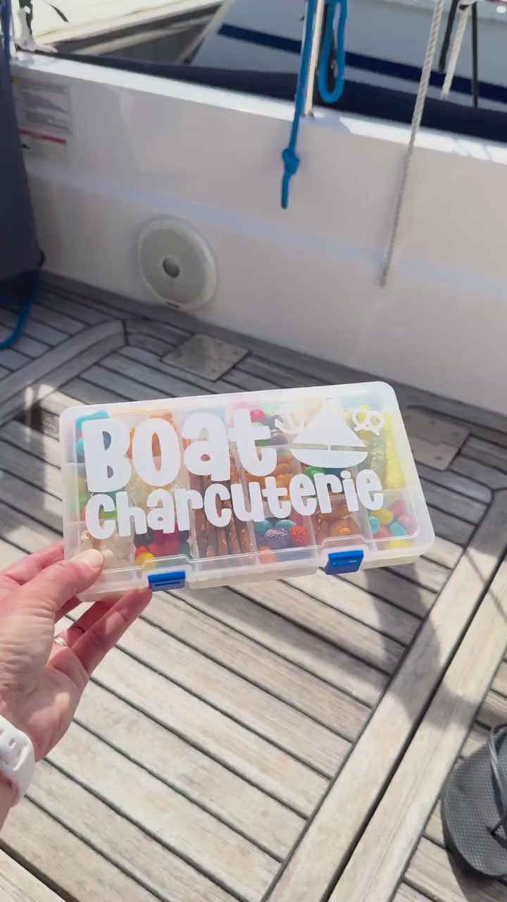 Boating Snack Box, Charcuterie Set | Cheese Board Food Storage Container Snackle Travel Cruise Sailing Nautical Adult Gift Lake Pool Beach