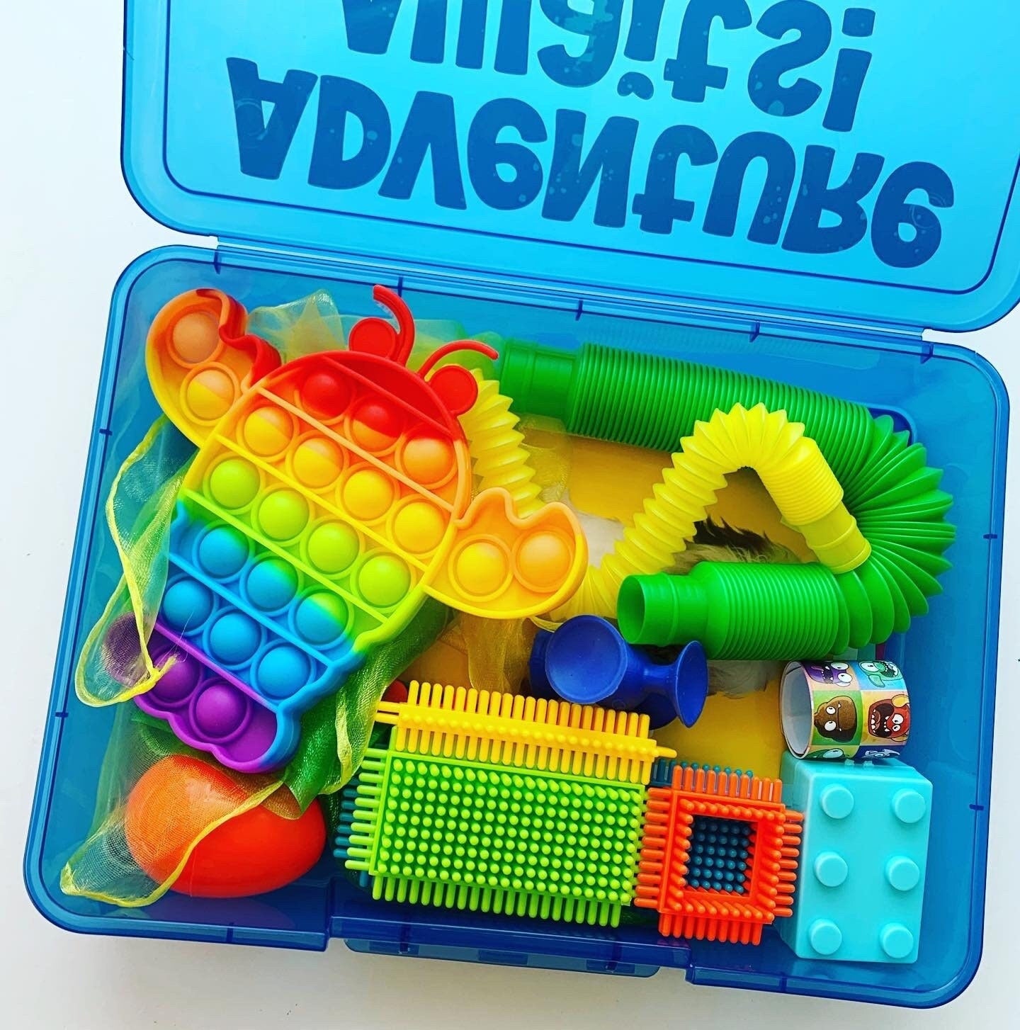 busy toddler tackle box Toddler Travel Busy Box Bright Blue
